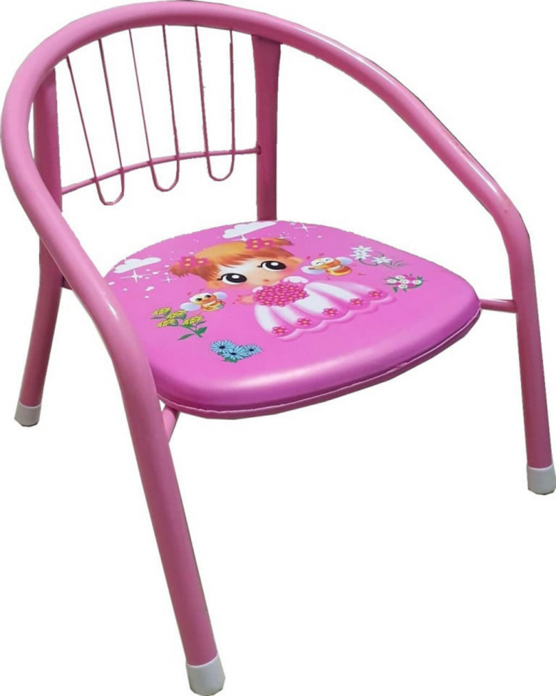 Scaun metalic pentru copii Novokids Little Chair Roz, Sezut moale cu sunete, Interior si exterior, Dimensiuni 36x36x34 cm, Vopsea lucioasa