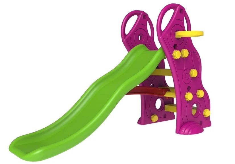 Tobogan 140 cm cu cos de baschet mov cu verde