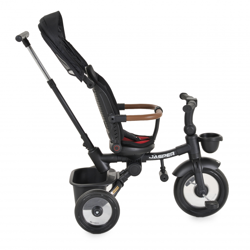 Tricicleta pentru copii Byox Jasper Black pliabila, cu maner parental, spatar reglabil, scaun rotativ, greutate admisa 25 kg - 2 | YEO