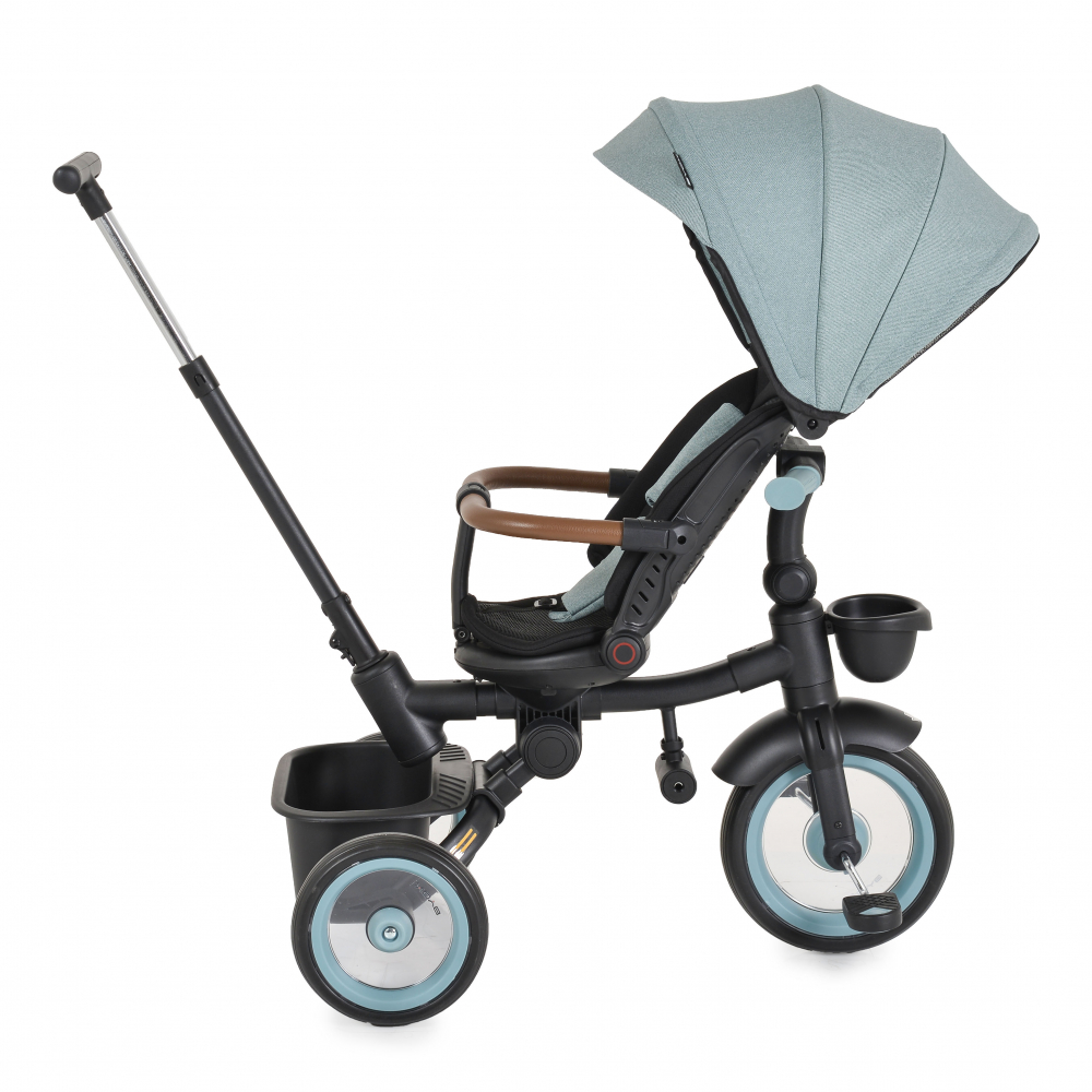 Tricicleta pentru copii Byox Jasper Green pliabila, cu maner parental, spatar reglabil, scaun rotativ, greutate admisa 25 kg - 2 | YEO
