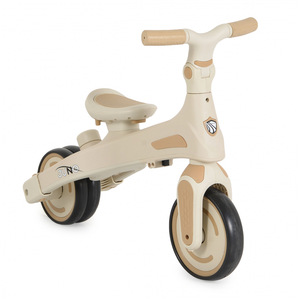 Tricicleta pentru copii Byox Juno Beige multifunctionala, scaun rotativ, spatar si maner reglabil, roti Eva, de la 1 an