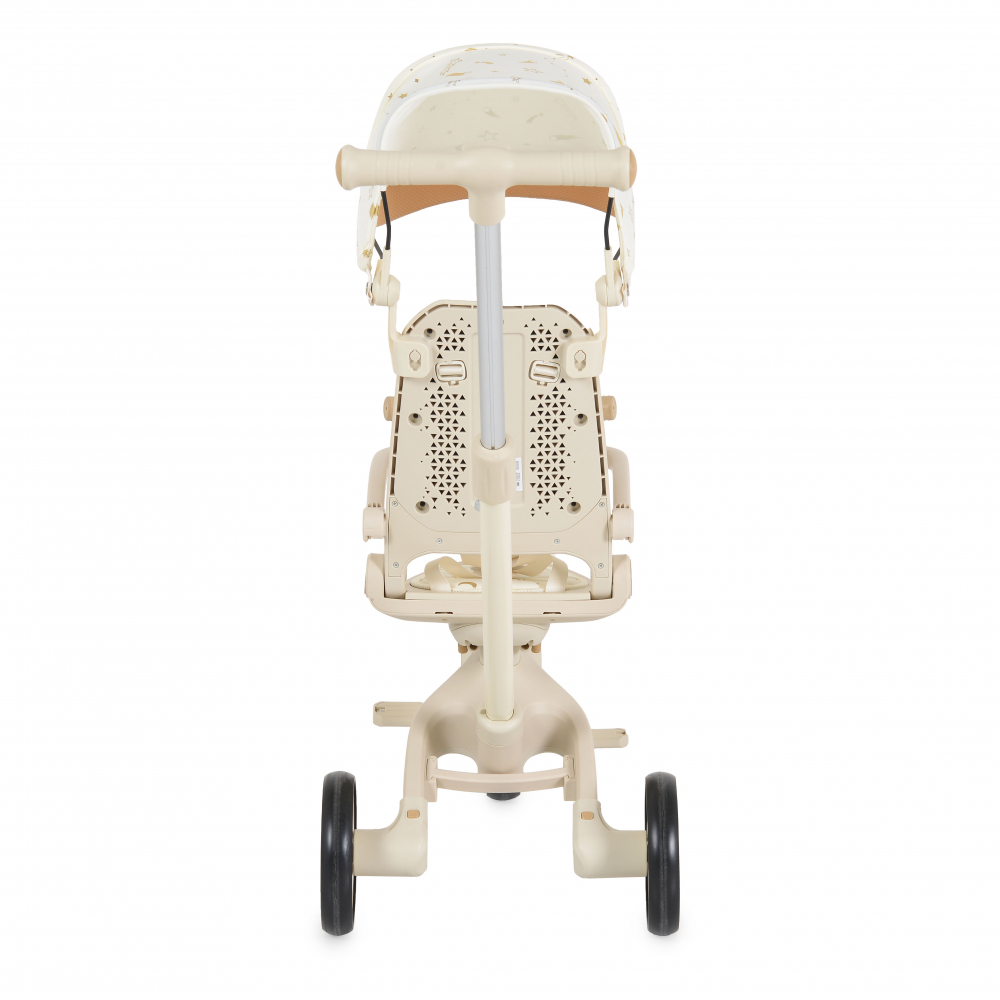 Tricicleta pentru copii Byox Juno Beige multifunctionala, scaun rotativ, spatar si maner reglabil, roti Eva, de la 1 an - 2 | YEO