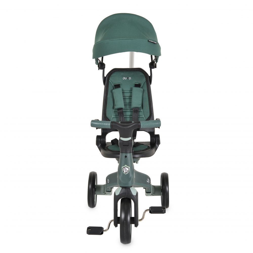 Tricicleta pentru copii Byox Juno Green multifunctionala, scaun rotativ, spatar si maner reglabil, roti Eva, de la 1 an - 2 | YEO
