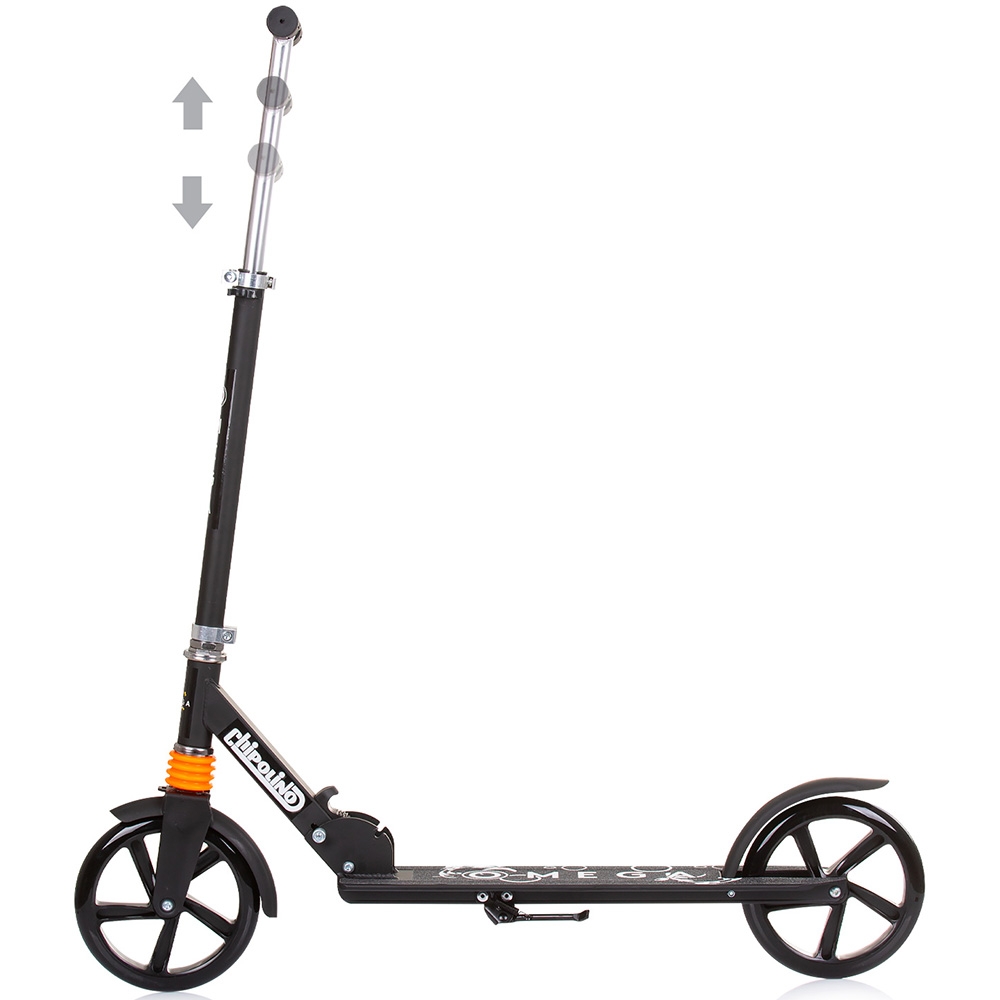 Trotineta pliabila Chipolino Omega Black cu ghidon reglabil, cadru din aluminiu, baza anti-alunecare, cric, greutate admisa 100 kg - 1 | YEO