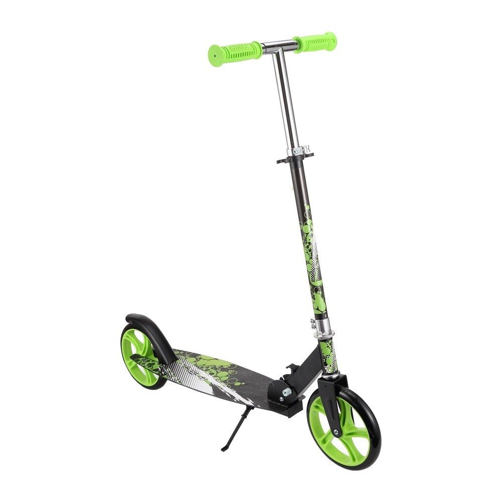 Trotineta pentru copii si adolescenti Novokids Storm Camo Pro Verde Camuflaj, greutate suportata 100 kg, functie Super Brake, maner reglabil pe inaltime, diametru roata 200 mm