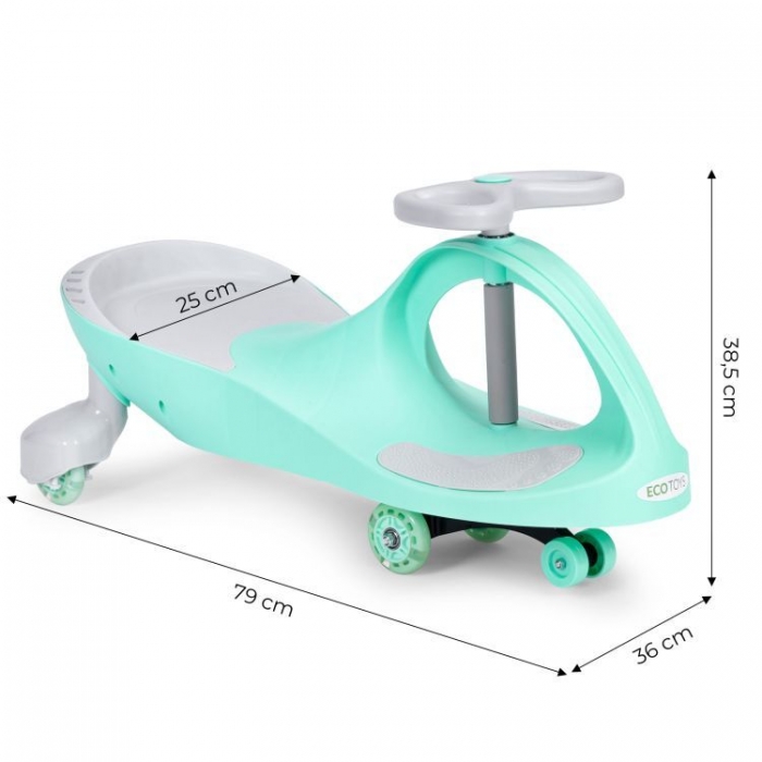 Trotineta gravitationala tip barca cu roti led Ecotoys YM-SW-1 verde - 7