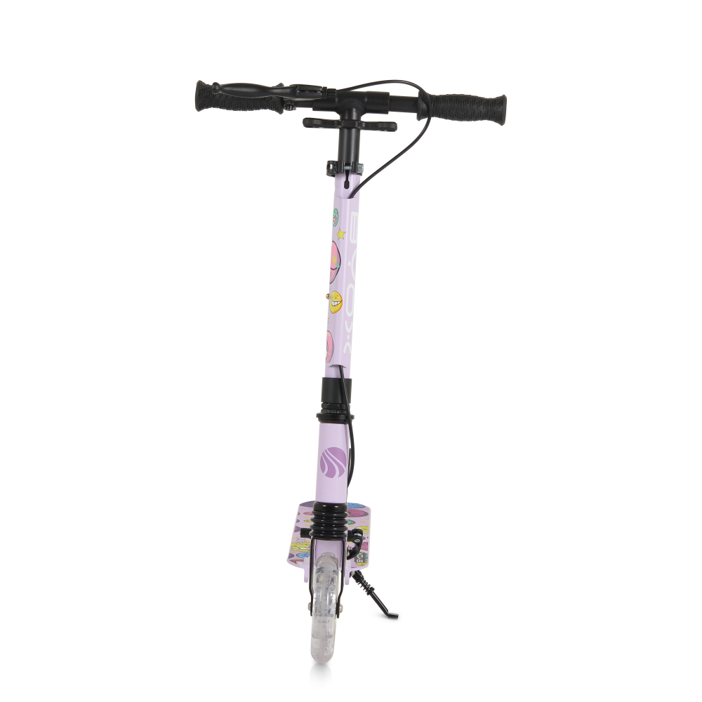 Trotineta pliabila pentru copii Byox Snazzy Mov de la 8 ani,Cadru din aluminiu,Amortizor frontal,Roti ABEC-7 din PU cu lumini LED,Inaltime ghidon ajustabila 75-89 cm,Baza antialunecare,Frana de mana si cric inclus - 2