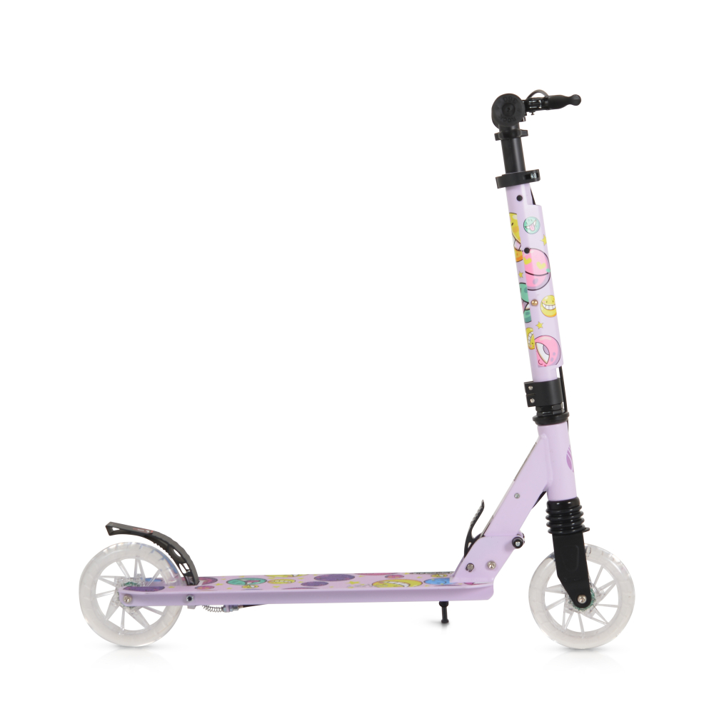 Trotineta pliabila pentru copii Byox Snazzy Mov de la 8 ani,Cadru din aluminiu,Amortizor frontal,Roti ABEC-7 din PU cu lumini LED,Inaltime ghidon ajustabila 75-89 cm,Baza antialunecare,Frana de mana si cric inclus - 3
