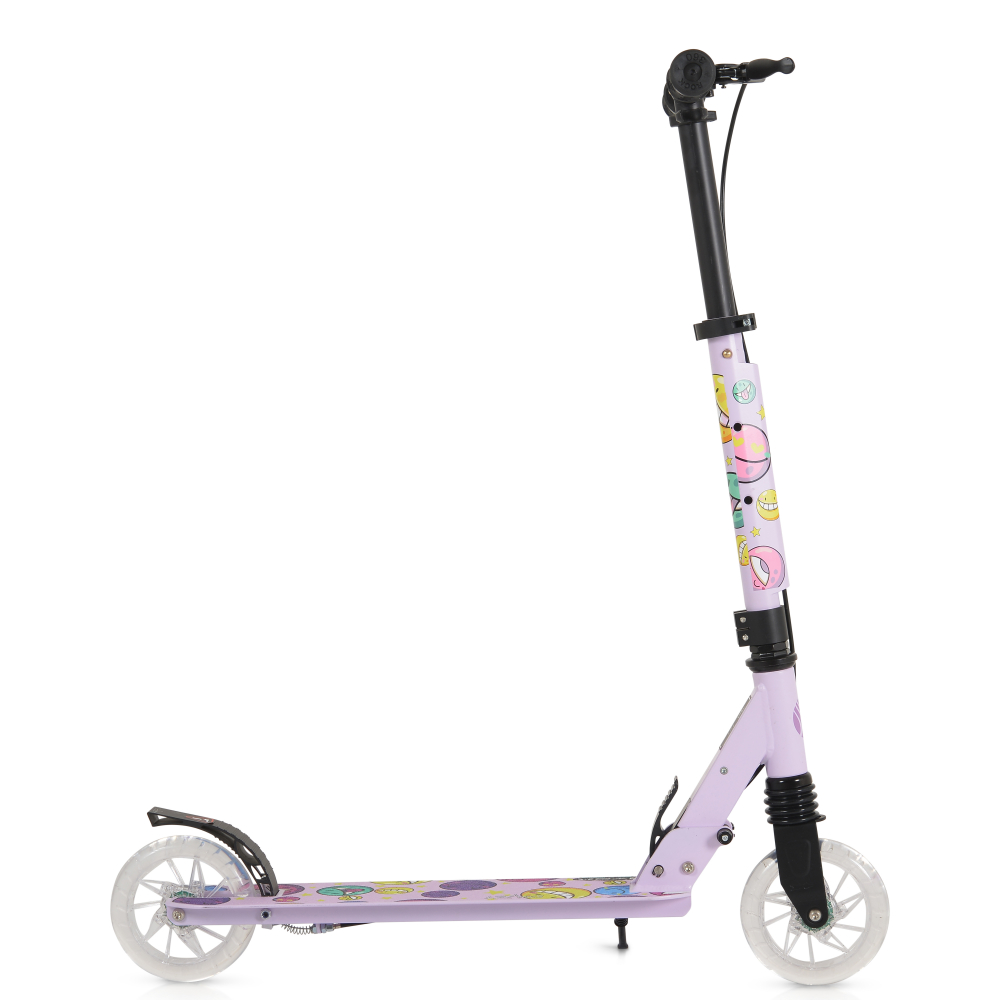 Trotineta pliabila pentru copii Byox Snazzy Mov de la 8 ani,Cadru din aluminiu,Amortizor frontal,Roti ABEC-7 din PU cu lumini LED,Inaltime ghidon ajustabila 75-89 cm,Baza antialunecare,Frana de mana si cric inclus - 4