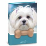 Agenda nedatata cu catei squishy pe coperta 80 de pagini albe 10x15 cm
