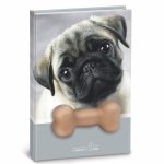 Agenda nedatata cu catei squishy pe coperta 80 de pagini albe 10x15 cm