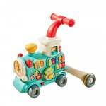 Antepremergator multifunctional 3 in 1, cu emisie de aburi, cu centru de activitati, Pian, angrenaje rotative, 42 x 41 x 45 cm, Locomotiva Choo-Choo Green