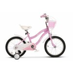 Bicicleta pentru copii Velors V1604B Roz 16 inch cu roti ajutatoare, cosulet, cadru din otel, varsta 4-6 ani