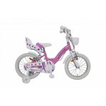 Bicicleta pentru copii Novokids SplendOr PRO Line Edition Roz, Cosulet, Roti 16 inch, Maxim 35 kg, Cadru din otel, Roti ajutatoare detasabile, Ghidon reglabil pe inaltime