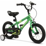 Bicicleta pentru copii Velors V1403B Verde/Negru 14 inch, cu roti ajutatoare, cadru din otel, varsta 3-5 ani