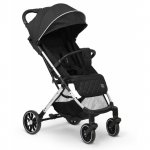 Carucior cu pliere compacta pentru copii cu suspensii,spatar reglabil,bara de protectie detasabila,capotina cu protectie UV,husa de transport,husa picioare si husa ploaie,dimensiuni compatibile avion Nukido Paseo Negru