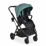 Carucior transformabil 2in1 cu sezut reversibil,pana la 4 ani sau 22kg,spatar reglabil,capotina XXL cu 4 sectiuni,pliere compacta cu unitatea scaunului, roti rezistente,husa picioare si geanta incluse Moni Bingo Marine Green