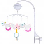 Carusel muzical pentru patut Chipolino Unicorn cu proiector, functie bluetooth, volum reglabil, prindere universala, jucarii detasabile
