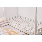 Cearsaf pat 90x200x10 cm bumbac model dinozauri