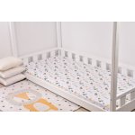Cearsaf pat 90x200x10 cm bumbac model rachete