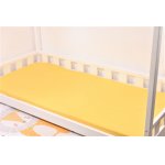 Cearsaf pat 90x200x10 cm bumbac model galben