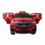 Masinuta electrica pentru copii Novokids Rosu cu Roti din Cauciuc, Display LCD cu Redare MP4 Desene sau Muzica, Scaun din Piele, Model Offroad, Baterie Performanta 12V, 2 Viteze