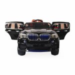 Masinuta electrica pentru copii Novokids Negru cu Roti din Cauciuc, Display LCD cu Redare MP4 Desene sau Muzica, Scaun din Piele, Model Offroad, Baterie Performanta 12V, 2 Viteze