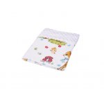 Paturica din bumbac model caprioare si plus minky alb 80x80 cm