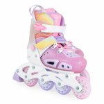 Role reglabile marime 34-38 pentru copii,interior respirabil cu spuma de amortizare,catarame reglabile cu inchidere Velcro si catarama dubla Byox Dizzy Pink