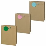 Sacosa Kraft din hartie cu maner din snur 26x32.5x12.7 cm