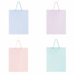 Sacosa Pastel cu buline din hartie cu maner din snur 17.8x23x9.8 cm