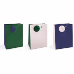 Sacosa din hartie mata cu maner din snur si felicitare asortata 26x32.5x12.7 cm