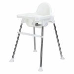 Scaun de masa pentru copii 2 in 1 Little Mom Classic White, cu tavita dubla si suport pentru picioare, centura de siguranta, tavita detasabila, design ergonomic, picioare antiderapante, 6 luni+