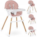 Scaun de masa multifunctional 3in1 pentru copii cu masuta reglabila si detasabila,husa din PU usor de curatat,suport picioare,transformabil in scaunel clasic Nukido Lilo Pink
