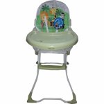 Scaun de masa pentru copii Baby Care Verde, pliabil, centura de siguranta, sezut confortabil, masuta detasabila
