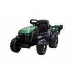 Tractor electric pentru copii Novokids Super Tytan Farmer XXL Verde cu acumulator, remorca, melodii si USB , varsta 3-8 ani , baterie 12V, 2 viteze, lumini