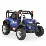 Tractor electric 12V pentru copii,cu telecomanda parinti,deschidere usi,roti rezistente,3 viteze,functii muzicale si lumini Moni Harvest Blue