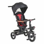 Tricicleta pentru copii Byox Jasper Black pliabila, cu maner parental, spatar reglabil, scaun rotativ