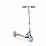 Trotineta pliabila cu baza antiderapanta,inaltime ghidon reglabila 60-82 cm si roti PU,de la 3ani si pana la 20kg Moni Magic Blue