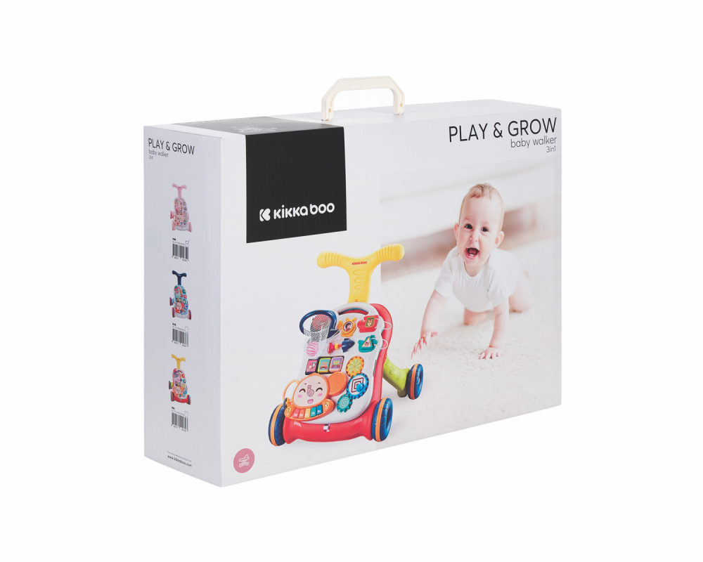 Antepremergator KikkaBoo 3in1 Play  Grow Red - 2 | YEO