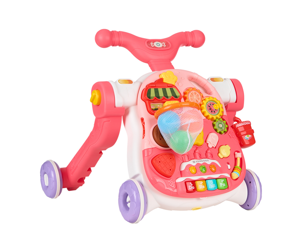 Antepremergator transformabil 4in1 cu panou muzical KikkaBoo Sweet EscapePink