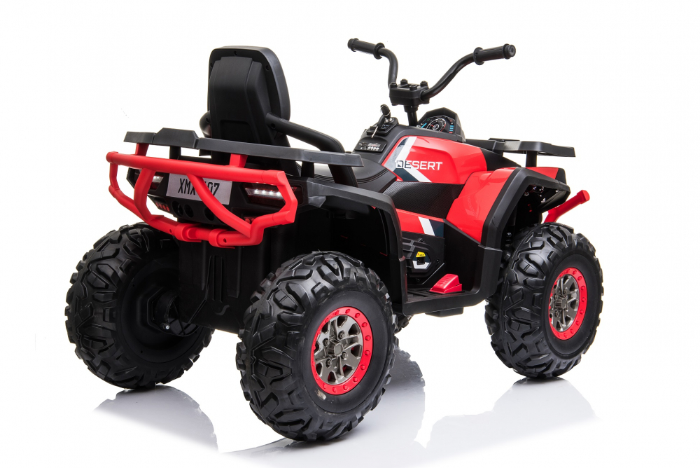 Atv electric pentru copii Nichiduta Desert 90W Red, Acumulator 12V 7Ah, Telecomanda 2.4G, Roti din cauciuc EVA, Pornire la cheie, Unitate audio cu muzica si display, Suspensii,Spatar inalt - 2