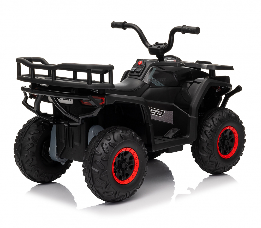 Atv electric pentru copii Nichiduta Desert XRobust 4x4 Speed Black,4 motoare, Acumulator 24V 5Ah, Roti EVA, Scaun din piele, Suport picioare,  Efecte sonore, Faruri cu lumini LED,Pornire la buton, Pedala acceleratie - 2