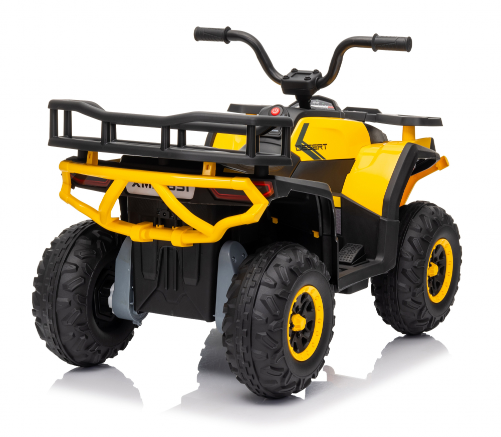 Atv electric pentru copii Nichiduta Desert XRobust 4x4 Speed Yellow,4 motoare, Acumulator 24V 5Ah, Roti EVA, Scaun din piele, Suport picioare,  Efecte sonore, Faruri cu lumini LED,Pornire la buton, Pedala acceleratie - 1