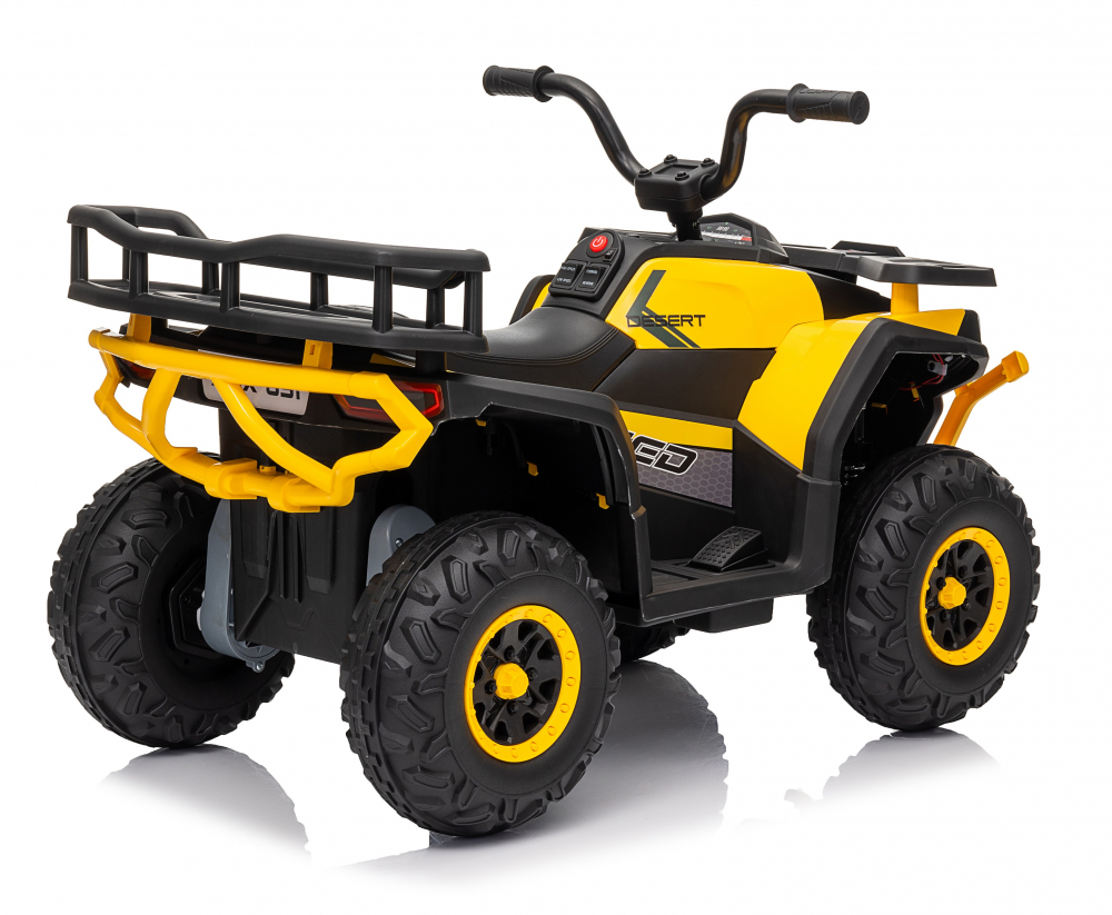 Atv electric pentru copii Nichiduta Desert XRobust 4x4 Speed Yellow,4 motoare, Acumulator 24V 5Ah, Roti EVA, Scaun din piele, Suport picioare,  Efecte sonore, Faruri cu lumini LED,Pornire la buton, Pedala acceleratie - 3