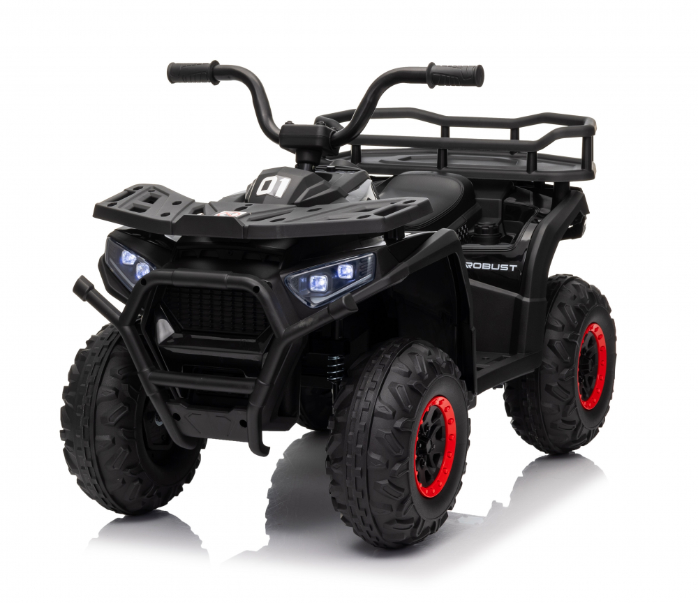 Atv electric pentru copii Nichiduta Desert XRobust Speed Black, cu 2 motoare, Acumulator 12V 4.5Ah, Roti rezistente, Suport picioare, Manere ergonomice, Efecte sonore, Faruri cu lumini LED,Pornire la buton, Pedala acceleratie