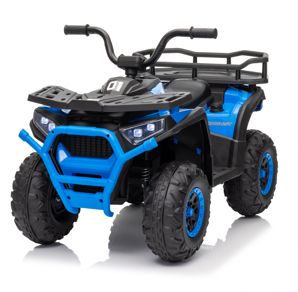 Atv electric pentru copii Nichiduta Desert XRobust Speed Blue, cu 2 motoare, Acumulator 12V 4.5Ah, Roti rezistente, Suport picioare, Manere ergonomice, Efecte sonore, Faruri cu lumini LED,Pornire la buton, Pedala acceleratie