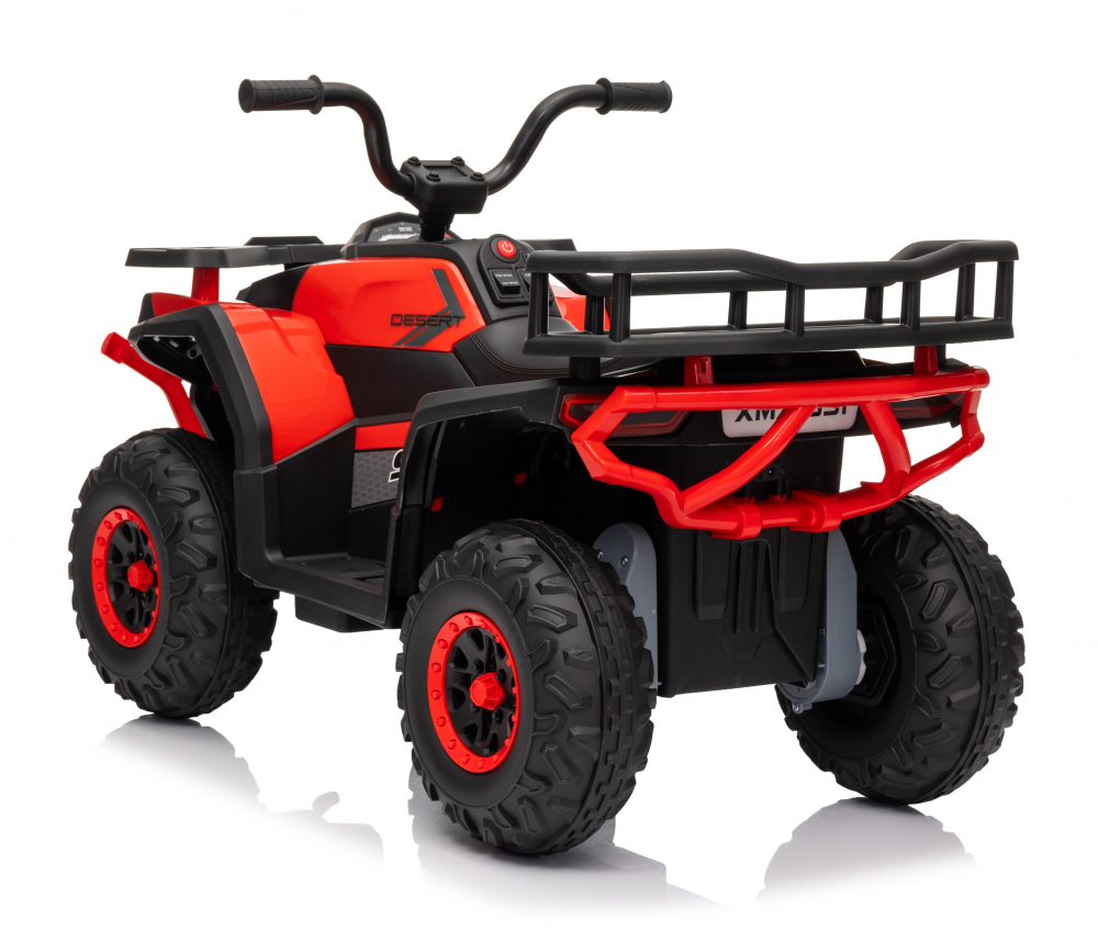 Atv electric pentru copii Nichiduta Desert XRobust Speed Red, cu 2 motoare, Acumulator 12V 4.5Ah, Roti rezistente, Suport picioare, Manere ergonomice, Efecte sonore, Faruri cu lumini LED,Pornire la buton, Pedala acceleratie - 3