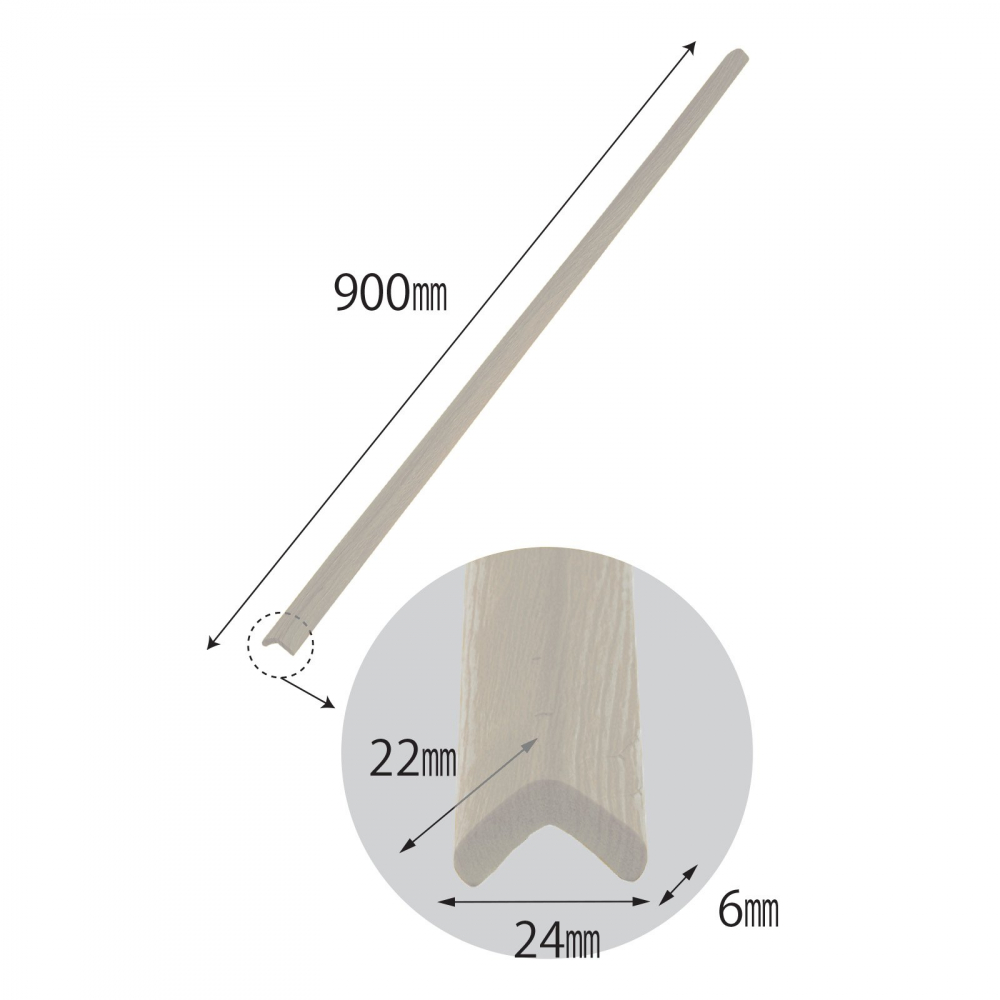 Banda protectie colturi pentru copii Car Boy Safety culoarea lemnului alb din spuma 24x900x16x22x6 mm - 1 | YEO