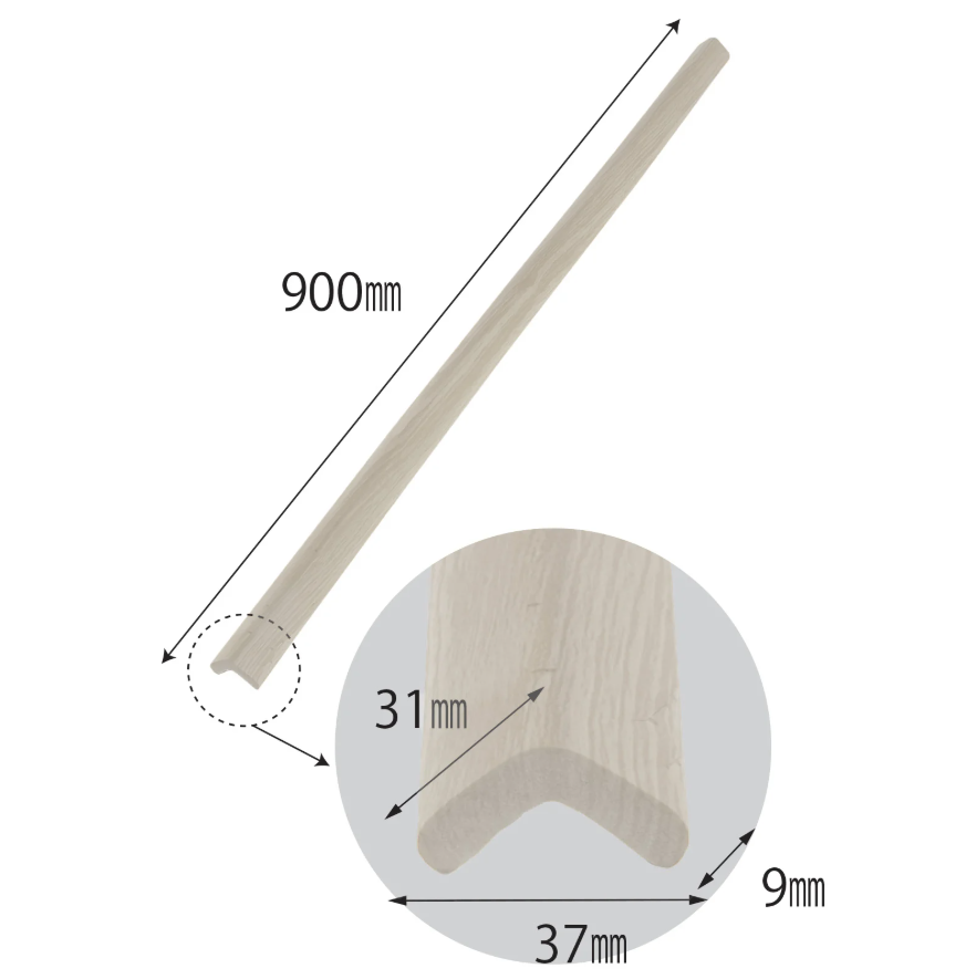 Banda protectie colturi pentru copii Car Boy Safety culoarea lemnului alb din spuma 37x900x22x31x9 mm - 1 | YEO